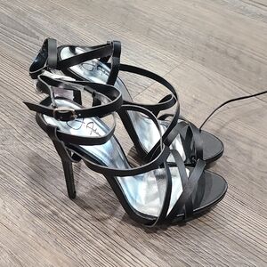 Chic Black Strappy Heels by J. Adams Size 6.5